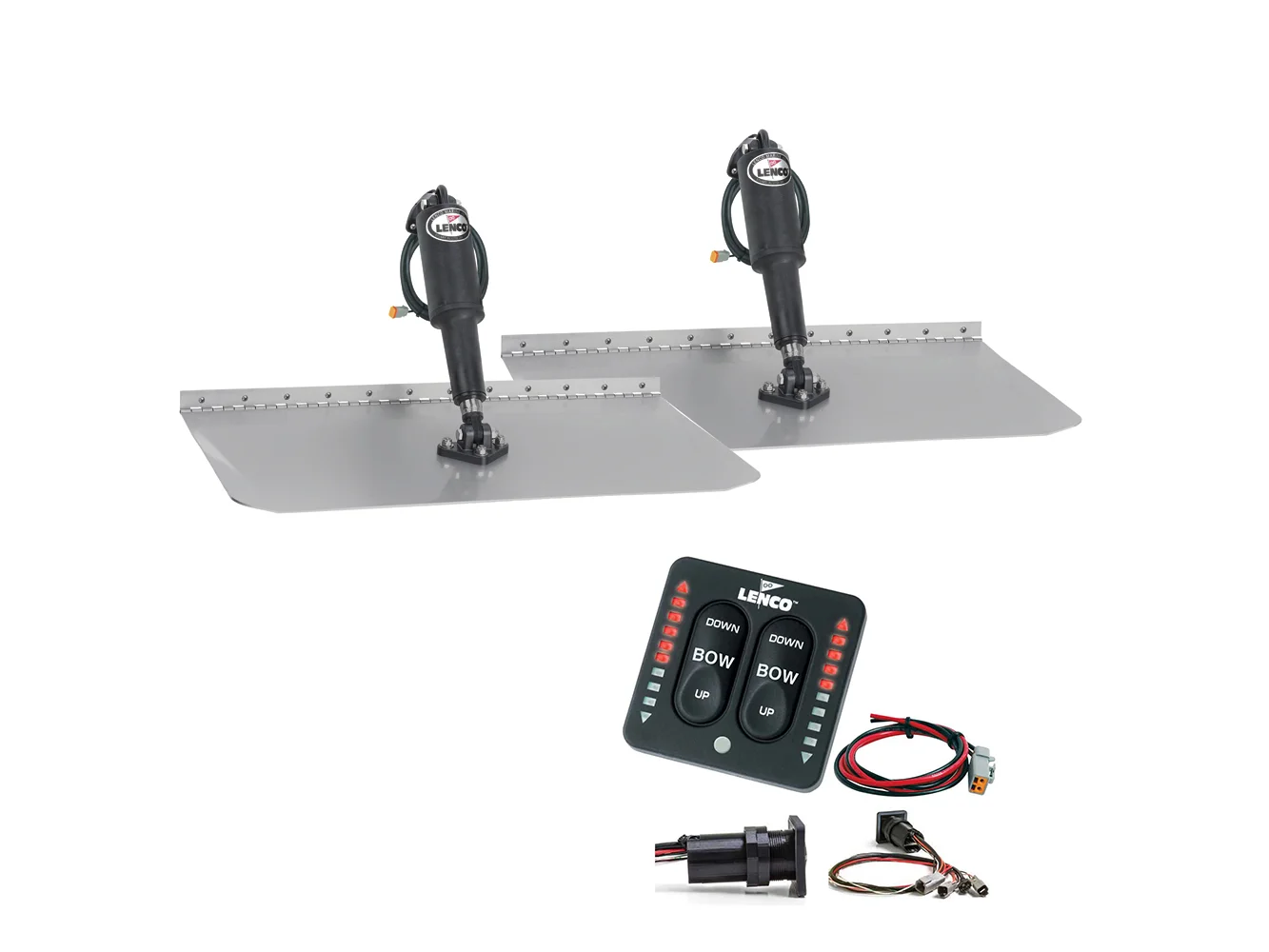 Lenco 12" x 12" Standard Trim Tab Kit w/LED Integrated Switch Kit 12V