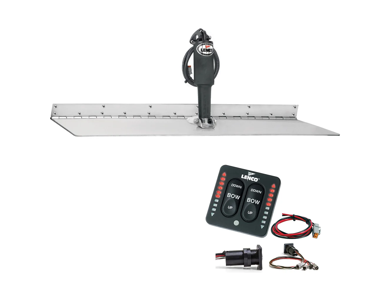 Lenco 12" x 18" Super Strong Trim Tab Kit w/LED Indicator Switch Kit 12V