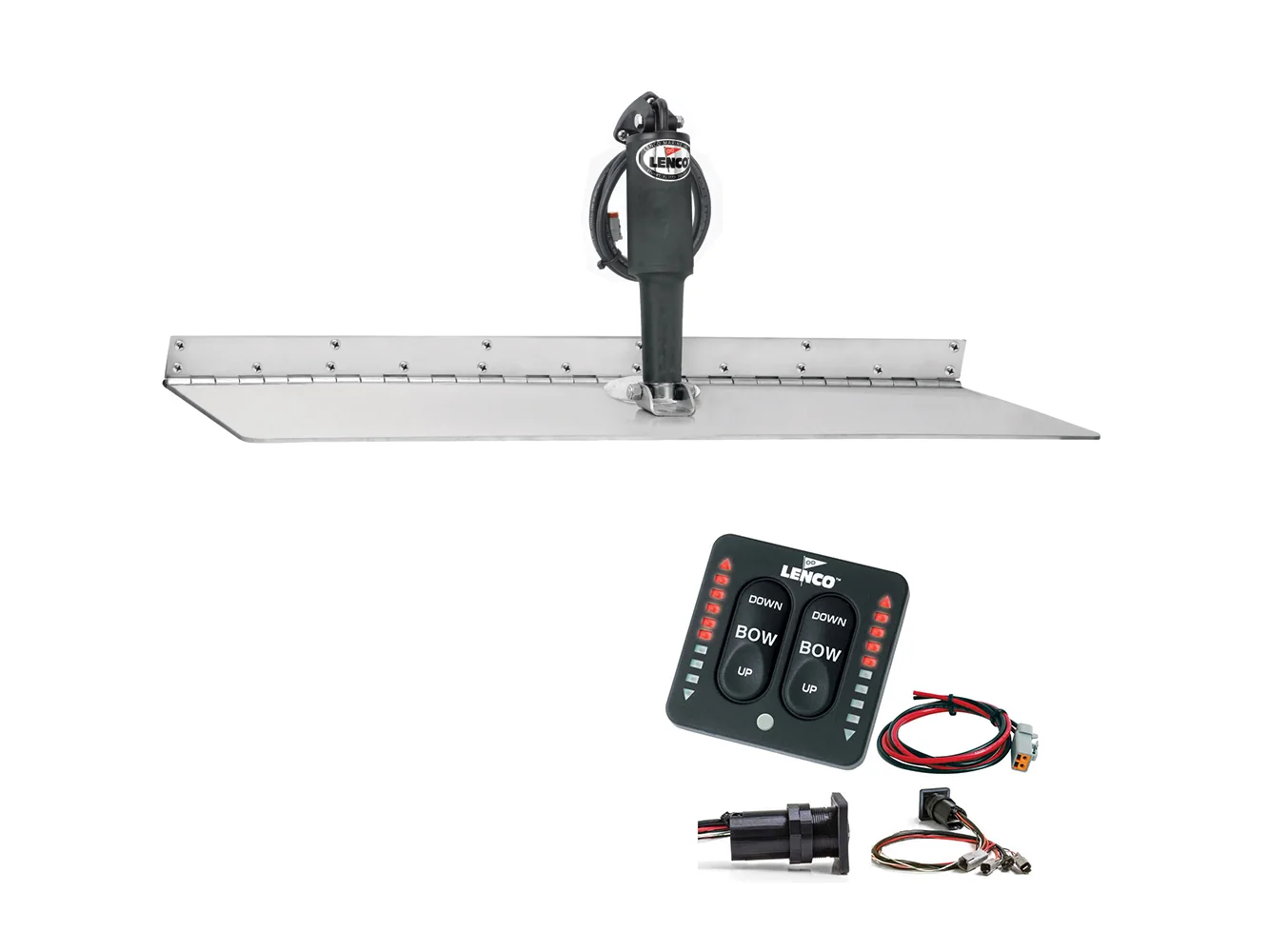 Lenco 12" x 24" Super Strong Trim Tab Kit w/LED Indicator Switch Kit 12V