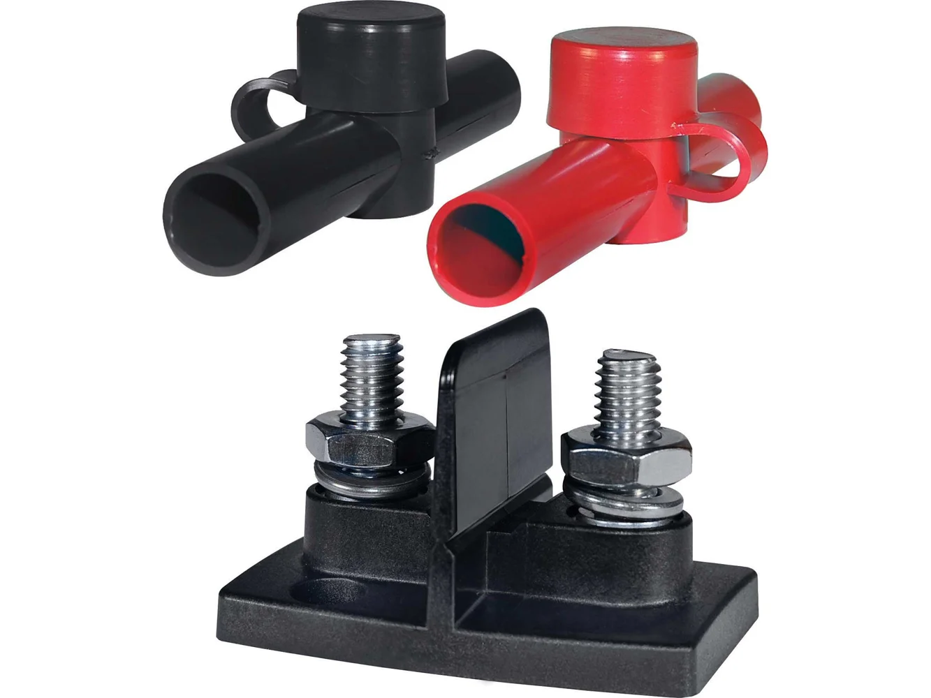 Blue Sea 2018 Dual PowerPost Cable Connectors - 1 X 5/16" - 1 X 3/8"