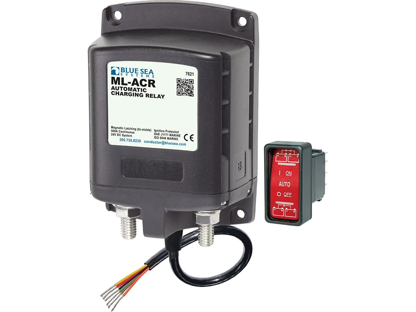 Blue Sea 7621 ML-Series Automatic Charging Relay (Magnetic Latch) 24V DC