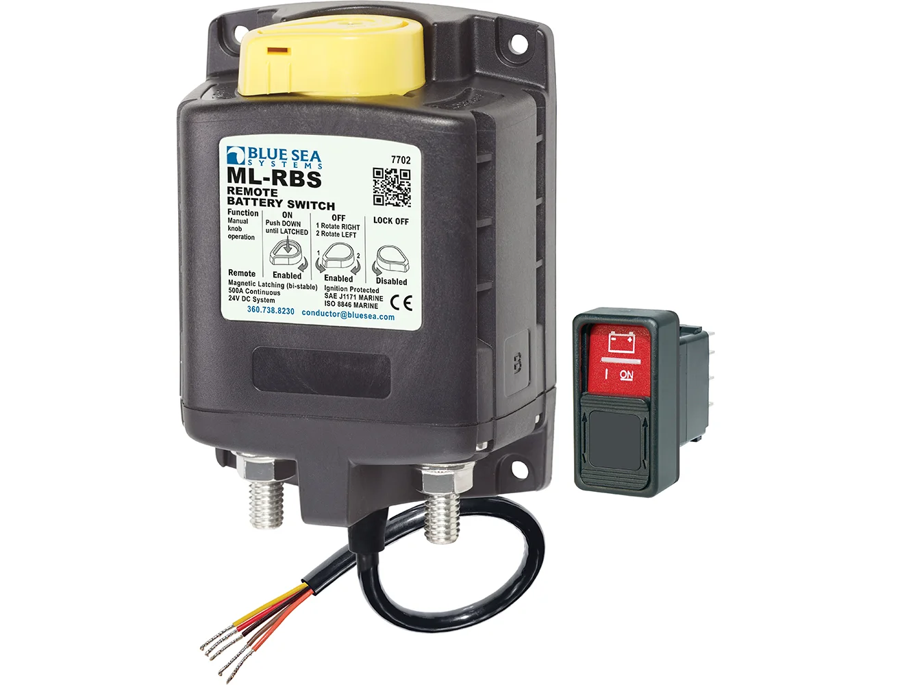 Blue Sea 7702 ML-Series Remote Battery Switch w/Manual Control 24V DC