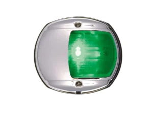 Perko LED Side Light - Green - 12V - Chrome Plated Housing