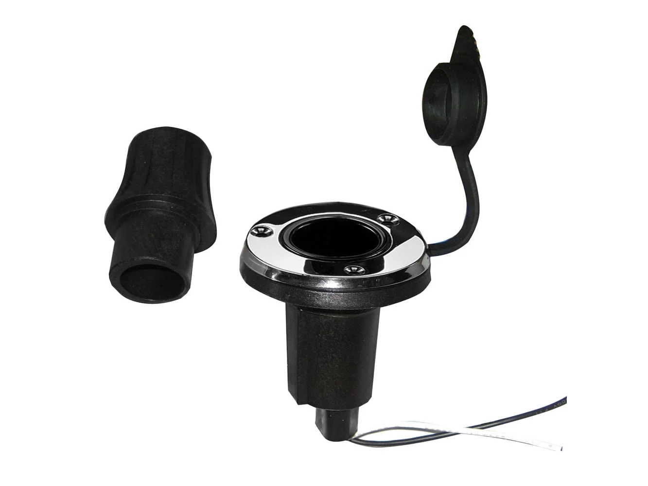 Perko Locking Collar Pole Light Mounting Base - 2 Pin - Round - Stainless Steel