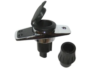 Perko Locking Collar Pole Light Mounting Base - 2 Pin - Chrome Plated w/Black Cover