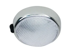 Perko Round Surface Mount LED Dome Light - Chrome Plated - w/Switch