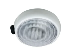 Perko Round Surface Mount LED Dome Light - White Powder Coat - w/ Switch