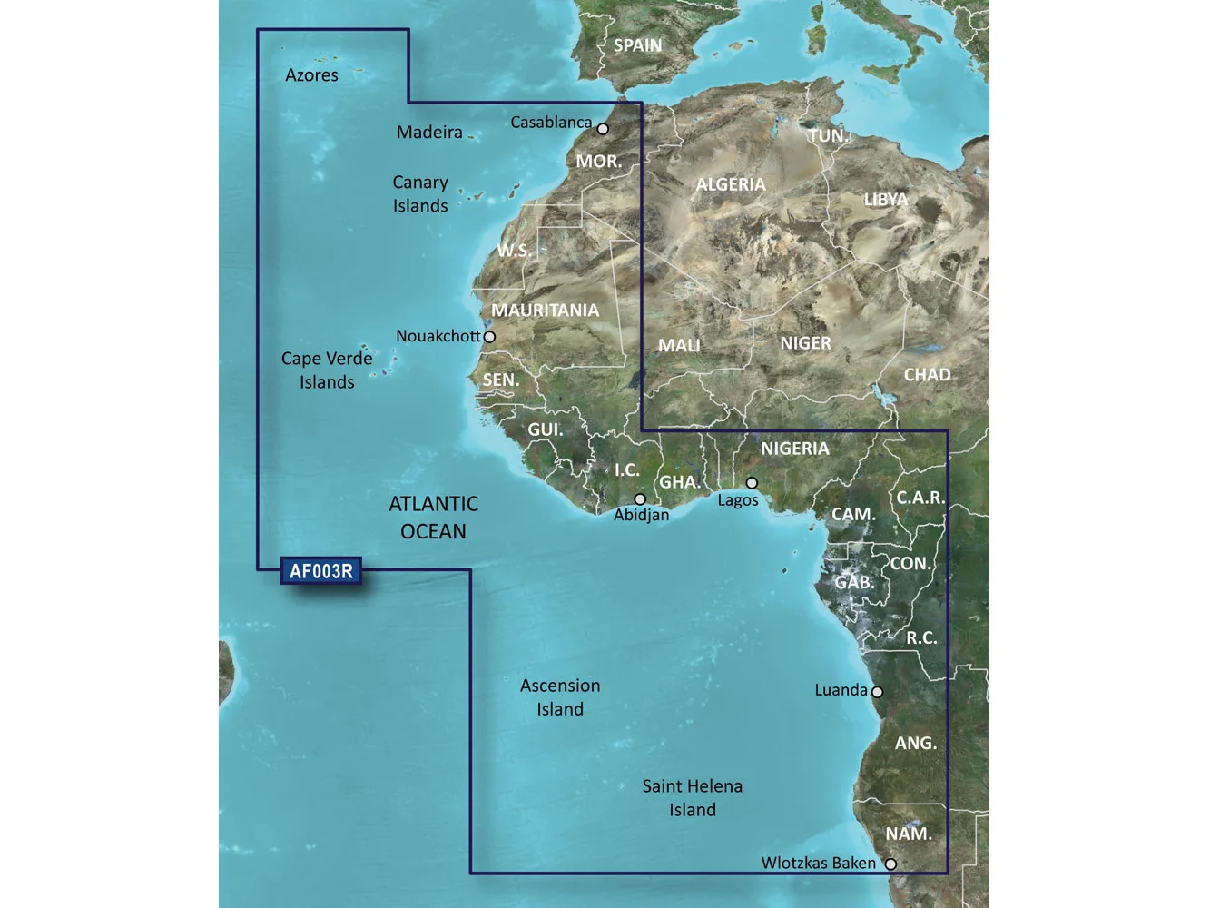 Garmin BlueChart® g3 HD - HXAF003R - Western Africa - microSD™/SD™