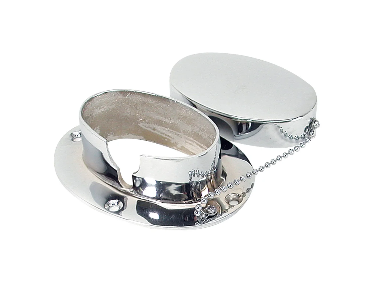Whitecap Chain & Rope Deck Pipe 4" x 2-1/4" Chrome Plate