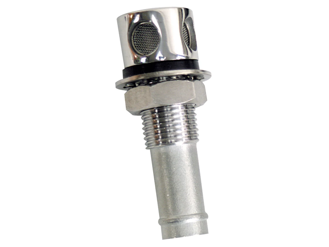 Whitecap Fuel Vent - Round Head, Straight, 9/16" Chrome Brass
