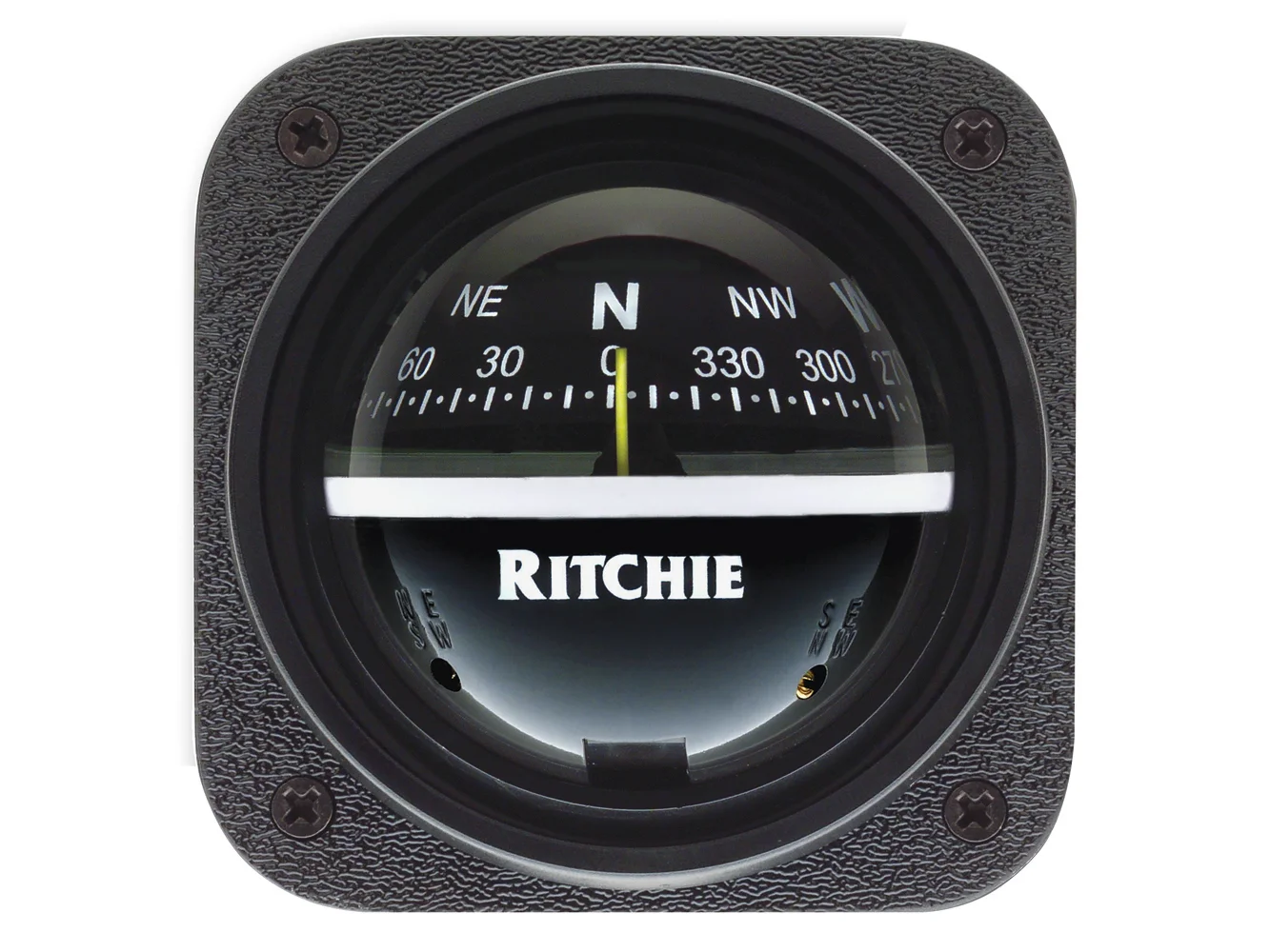 Ritchie V-537 Explorer Compass - Bulkhead Mount - Black Dial