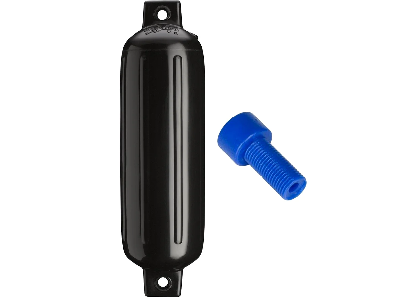 Polyform G-3 Twin Eye Fender 5.5" x 19" - Black w/Air Adapter
