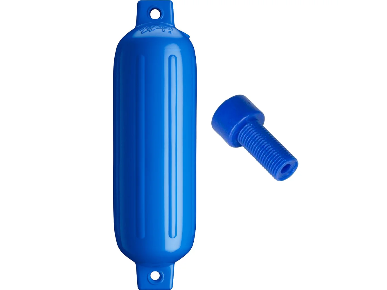 Polyform G-3 Twin Eye Fender 5.5" x 19" - Blue w/Adapter