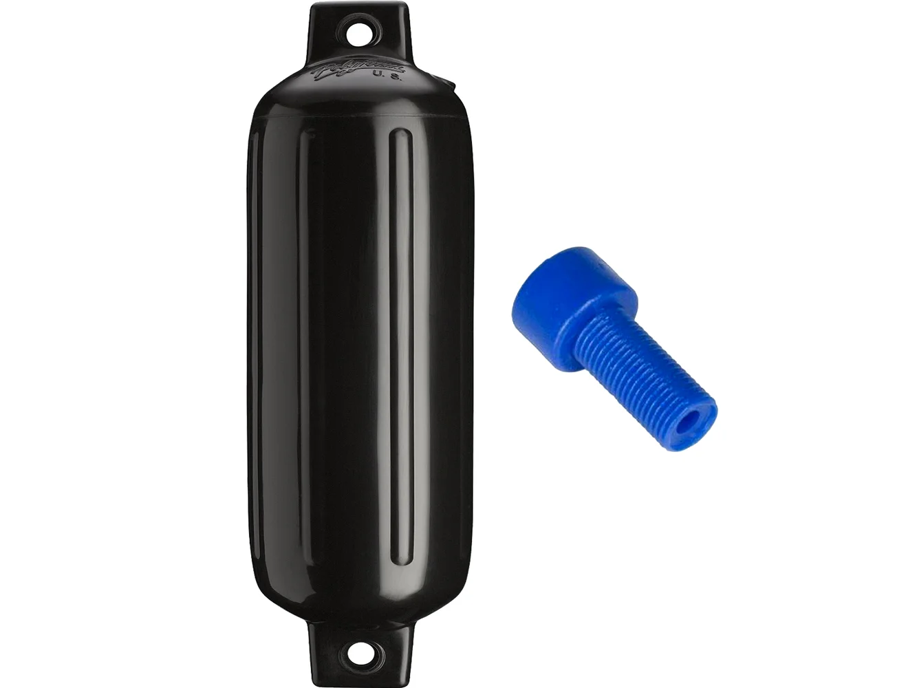 Polyform G-4 Twin Eye Fender 6.5" x 22" - Black w/Adapter