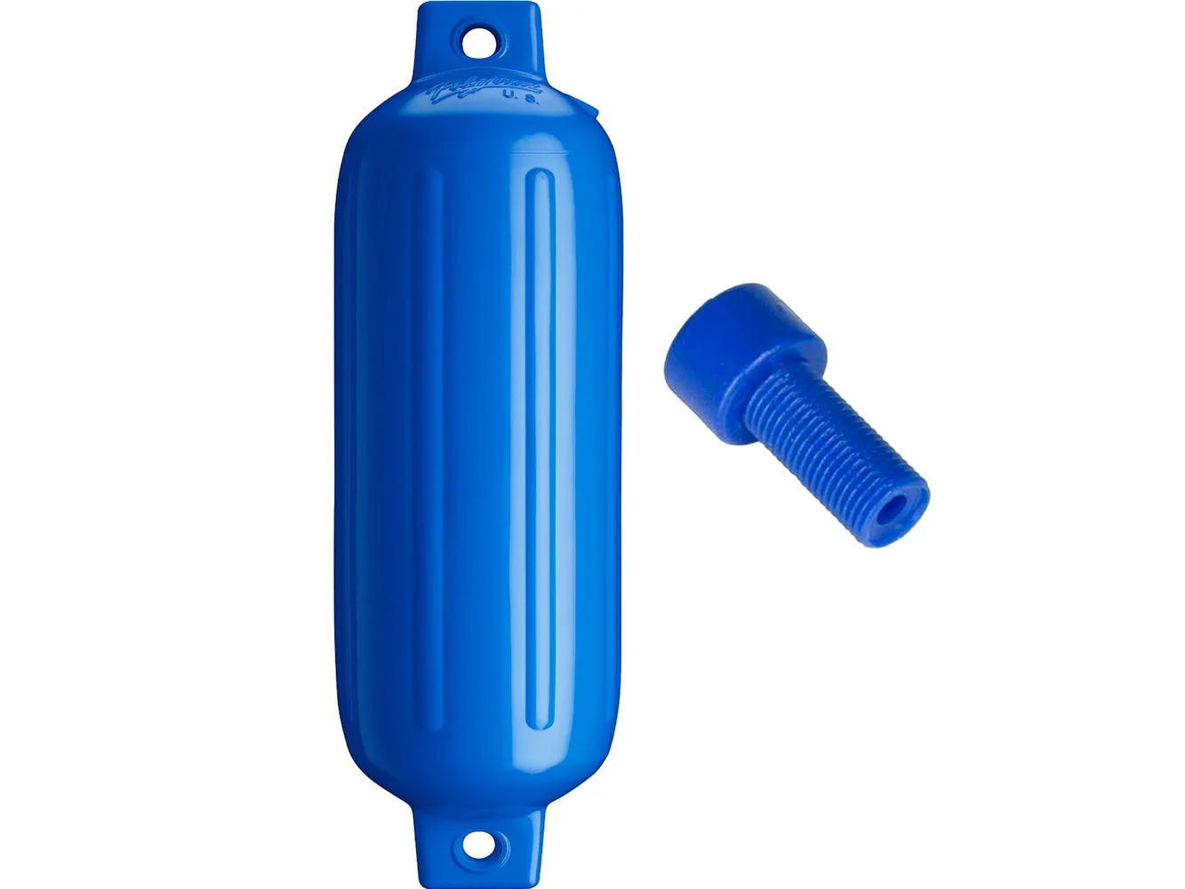 Polyform G-4 Twin Eye Fender 6.5" x 22" - Blue w/Adapter