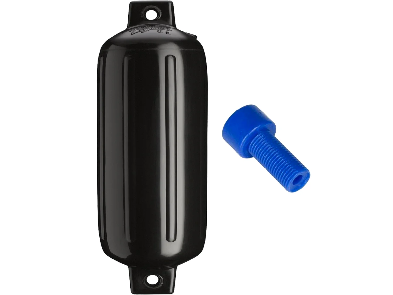 Polyform G-6 Twin Eye Fender 11" x 30" - Black w/Adapter