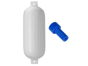 Polyform G-6 Twin Eye Fender 11" x 30" - White w/Adapter