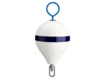 Polyform 13.5" CM Mooring Buoy w/Galvanized Iron - White Blue Stripe