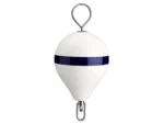 Polyform 13.5" CM Mooring Buoy w/SS Iron - White Blue Stripe