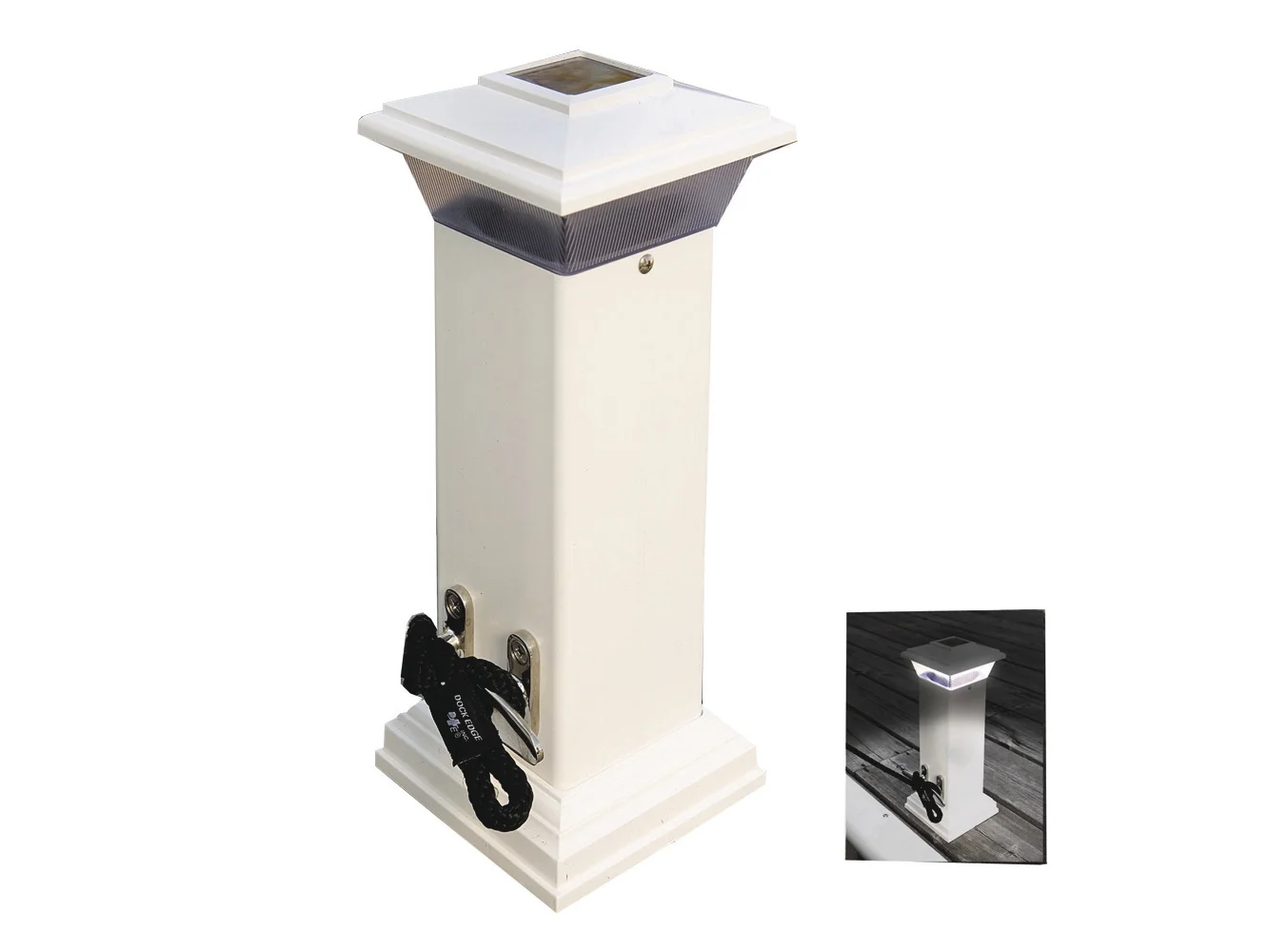 Dock Edge Cleatlite Solar Dock Light w/SS Mooring Cleat 12"