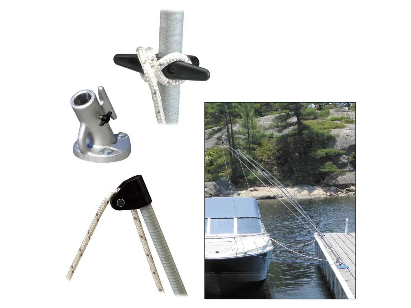 Dock Edge Premium Mooring Whips 2PC 8ft 2,500 LBS up to 18ft