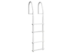 Dock Edge Fixed 4 Step Ladder Bright White Galvalume