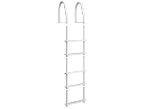 Dock Edge Fixed 5 Step Ladder Bight White Galvalume