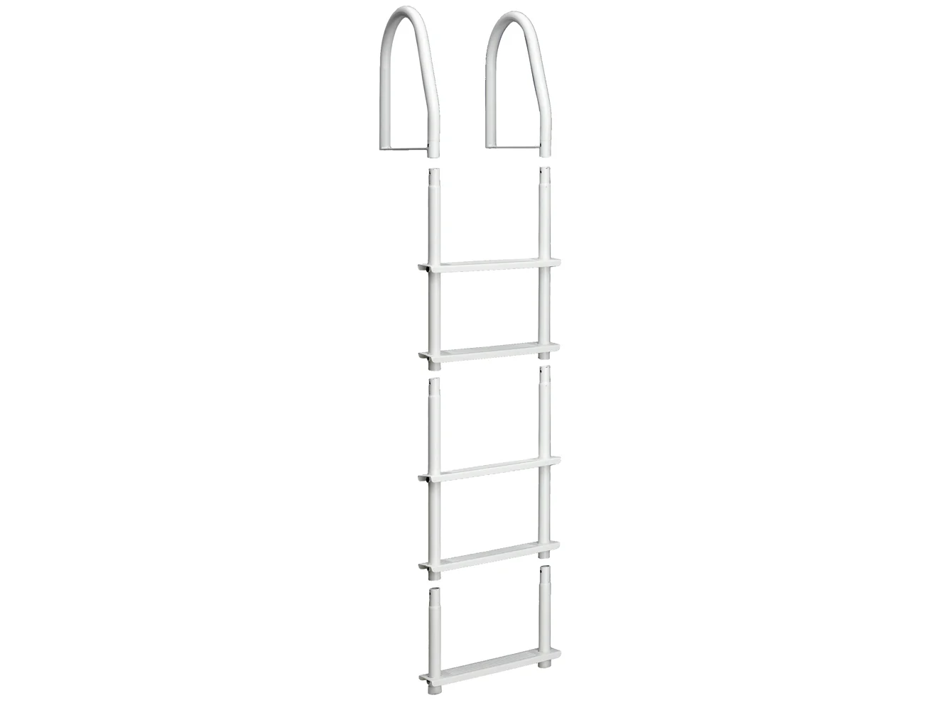 Dock Edge Fixed 5 Step Ladder Bight White Galvalume