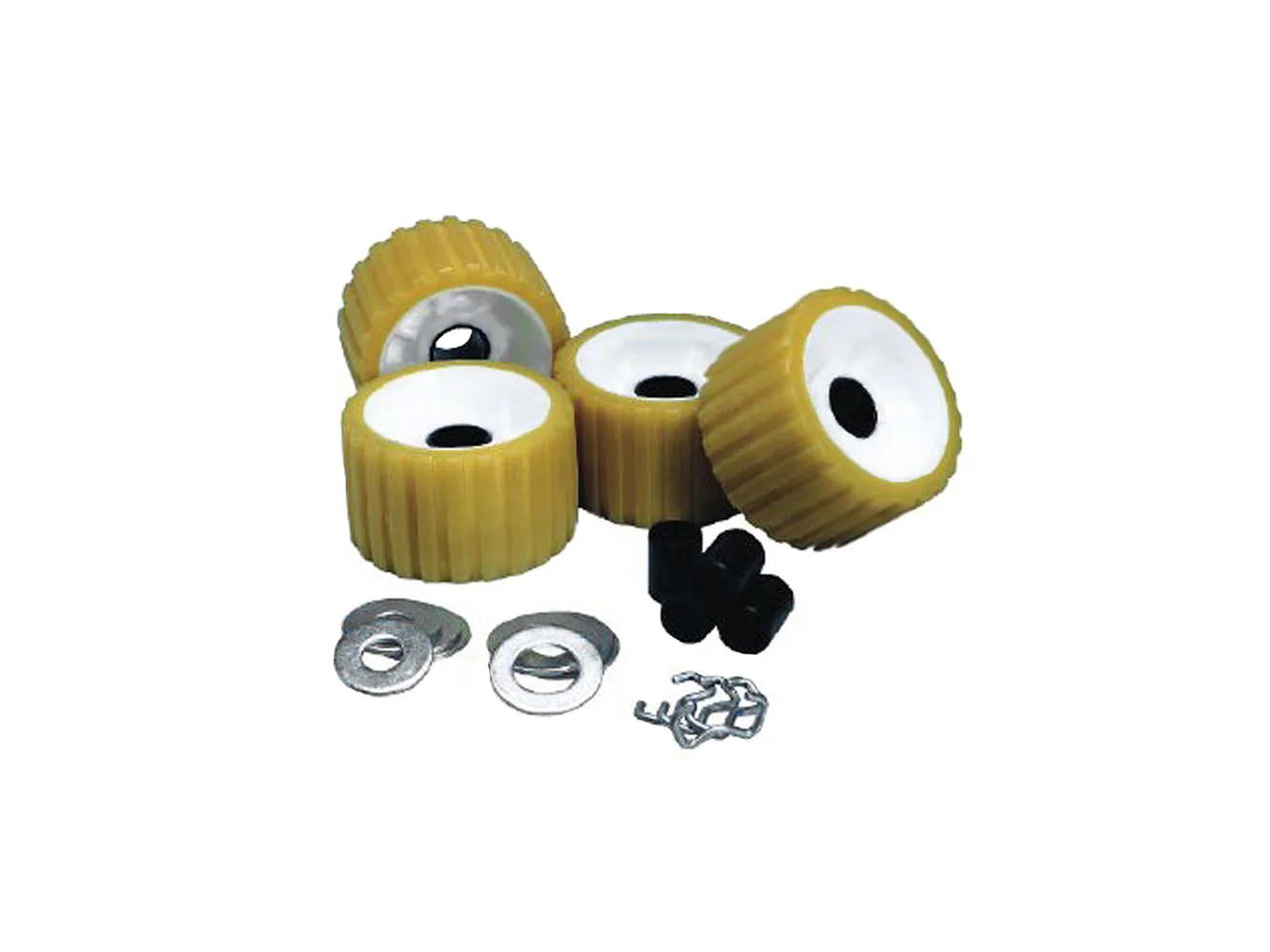 C.E. Smith Ribbed Roller Replacement Kit - 4 Pack - Gold