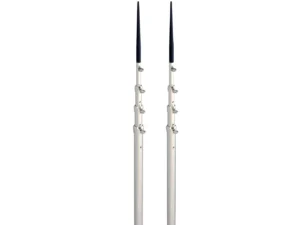 Lee's 16.5' Bright Silver Black Spike Telescopic Poles f/Sidewinder