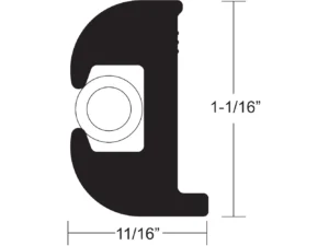 TACO Flex Vinyl Rub Rail Kit - Black w/White Insert - 50' - 1-1/16" x 11/16"