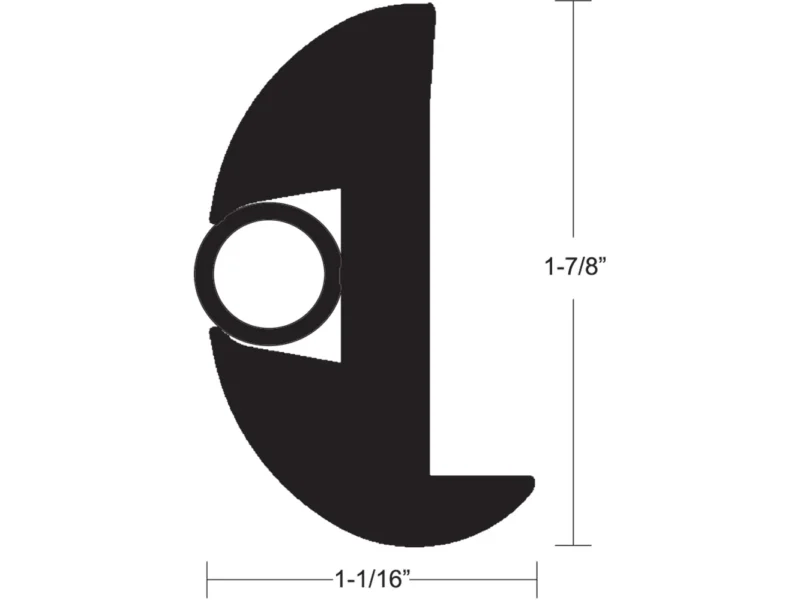 TACO Flex Vinyl Rub Rail Kit - Black w/Black Insert - 50' - 1-7/8" x 1-1/16"