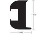 TACO Flex Vinyl Rub Rail Kit - Black w/White Insert - 50' - 1-1/4" x 15/16"