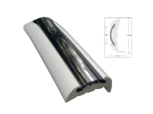 TACO Semi-Rigid Rub Rail Kit - White w/Flex Chrome Insert - 70'