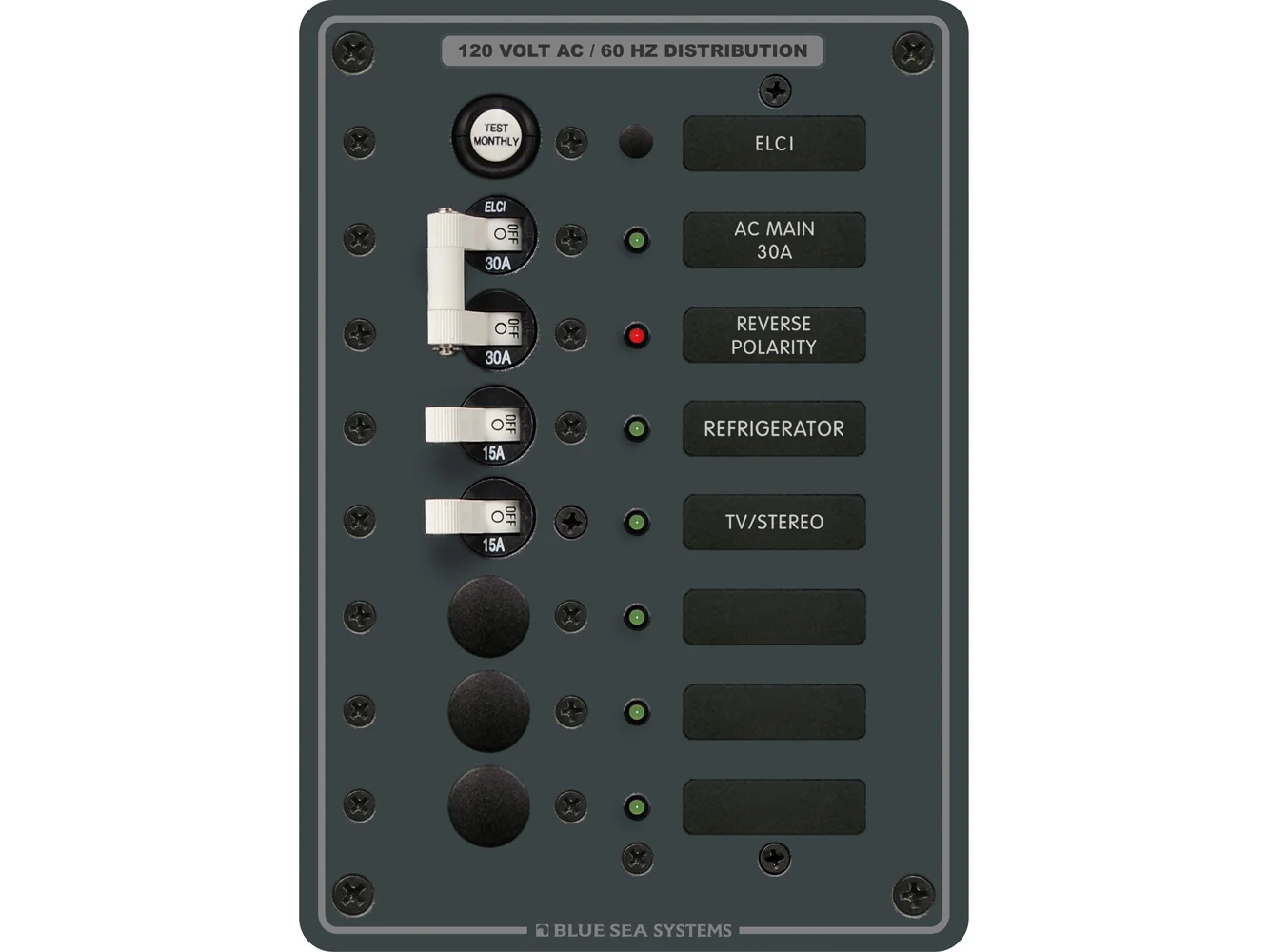 Blue Sea 8101 ELCI GFCI Panel AC 5 Position