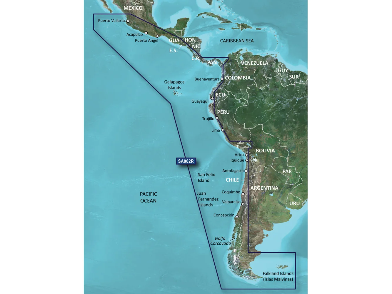 Garmin BlueChart® g3 HD - HXSA002R - South America West Coast - microSD™/SD™