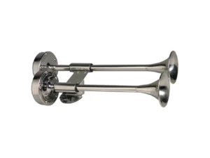 Schmitt Marine Deluxe All-Stainless Shorty Dual Trumpet Horn - 12V