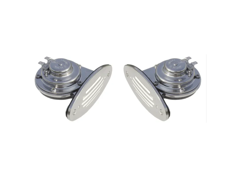 Schmitt Marine Mini Stainless Steel Dual Drop-In Horn w/Stainless Steel Grills High & Low Pitch