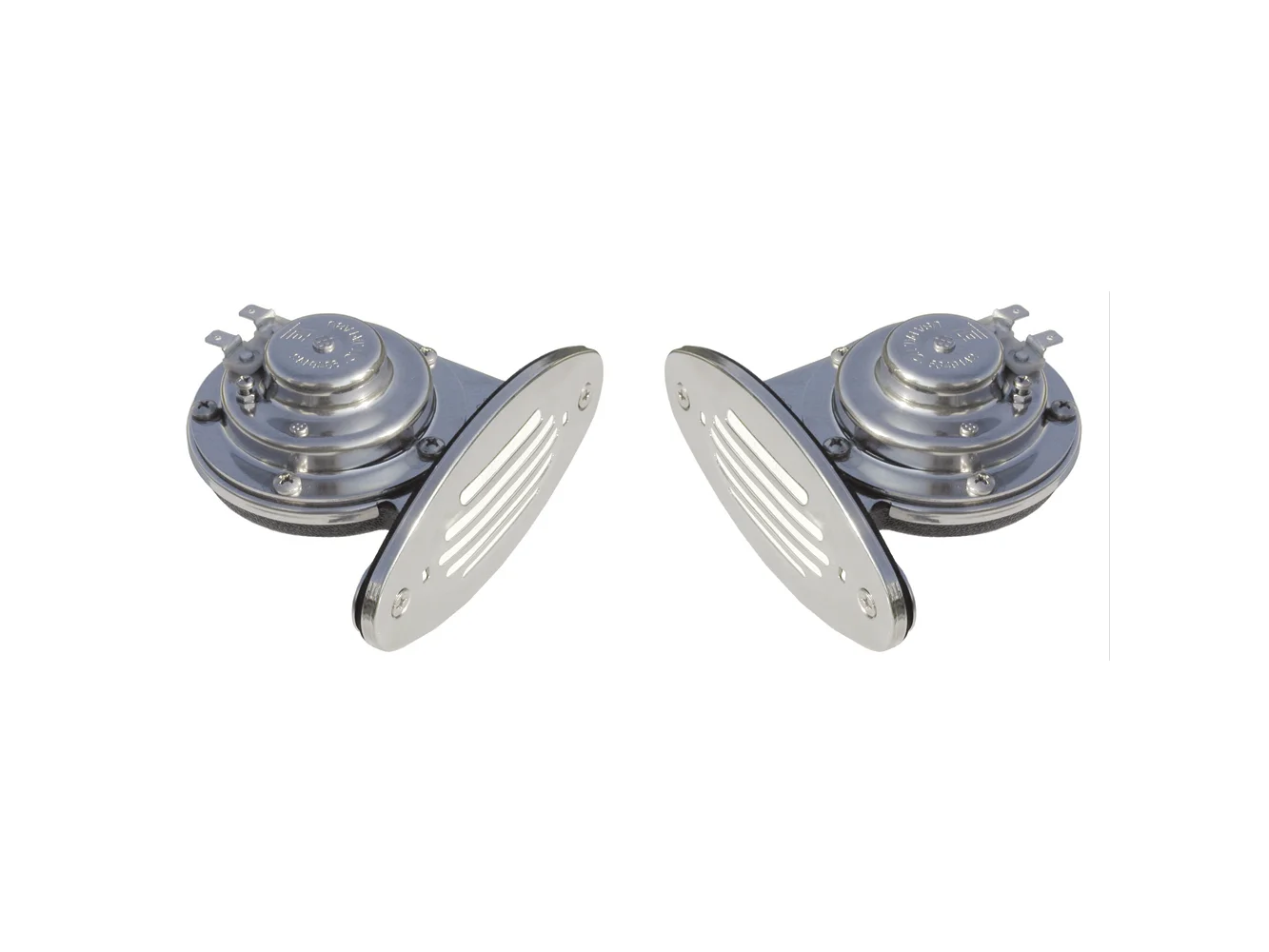 Schmitt Marine Mini Stainless Steel Dual Drop-In Horn w/Stainless Steel Grills High & Low Pitch