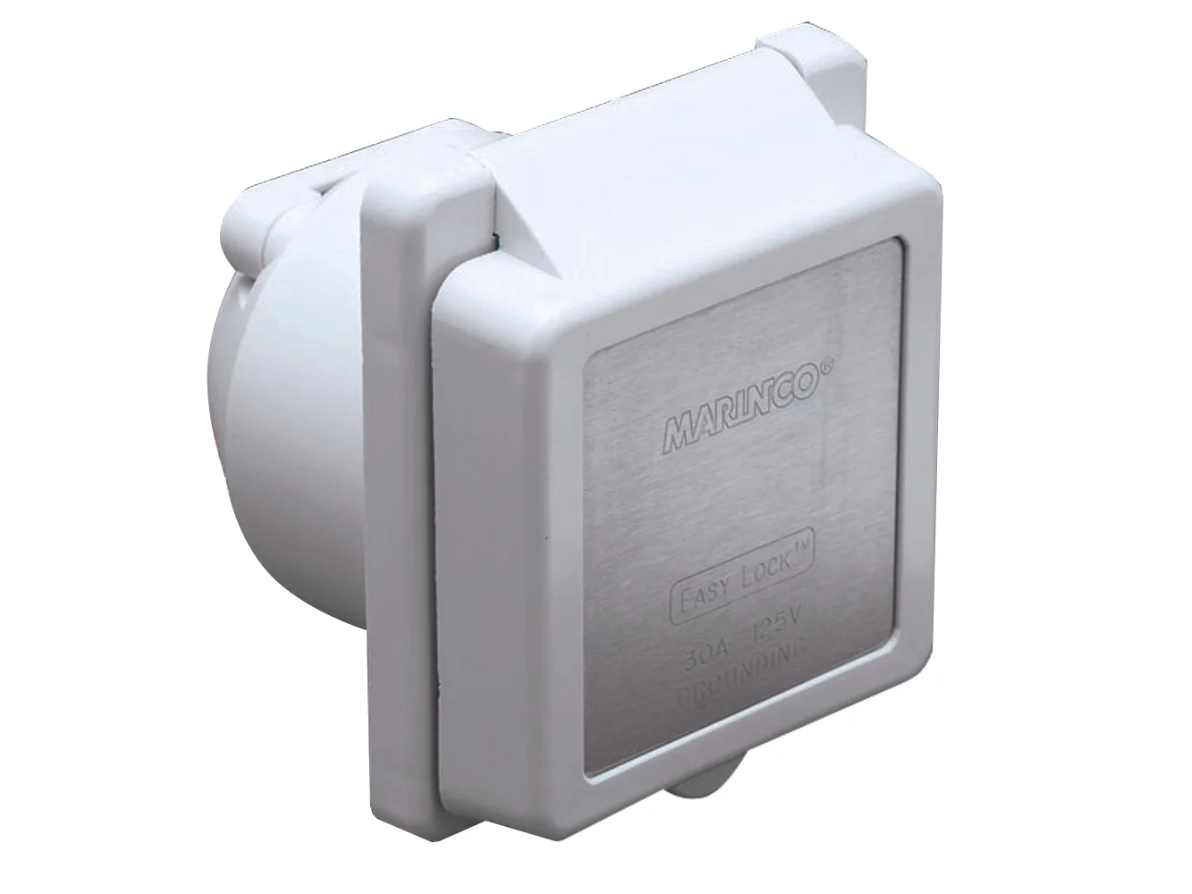 Marinco 301EL-B 30A Power Inlet - White - 125V
