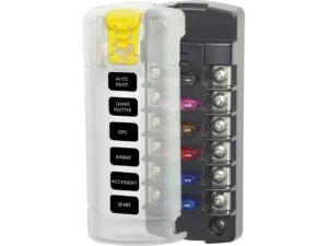 Blue Sea 5035 ST Blade Fuse Block w/Cover - 6 Circuit Independent w/o Negative Bus