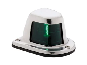 Attwood 1-Mile Deck Mount, Green Sidelight - 12V - Stainless Steel Housing