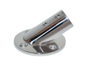 Whitecap ⅞" O.D. 30° Round Base SS Rail Fitting