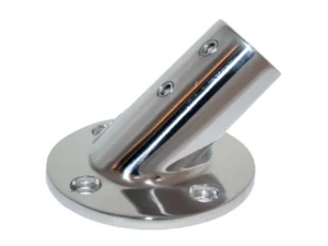 Whitecap ⅞" O.D. 45° Round Base SS Rail Fitting