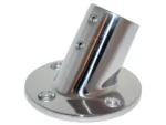 Whitecap ⅞" O.D. 60° Round Base SS Rail Fitting