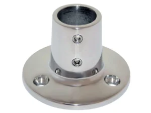 Whitecap ⅞" O.D. 90° Round Base SS Rail Fitting