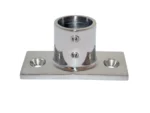 Whitecap ⅞" O.D. 90° 2-Hole Rectangle Base SS Rail Fitting