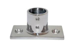 Whitecap ⅞" O.D. 90° 2-Hole Rectangle Base SS Rail Fitting