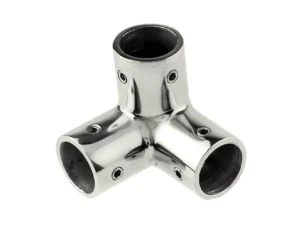Whitecap ⅞" O.D. SS 3-Way Corner Fitting