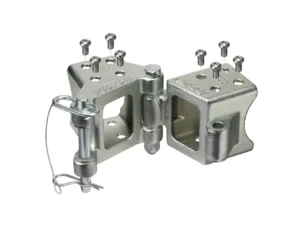 Fulton Fold-Away Bolt-On Hinge Kit 3" x 3" Trailer Beam, Rating 5,000 lbs., 48" Pivot, Z-Max 600 Zinc Finish
